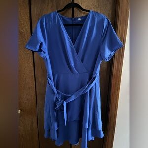 Royal blue wrap dress